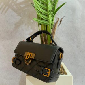 The Noir Quilted Buckle Handbag