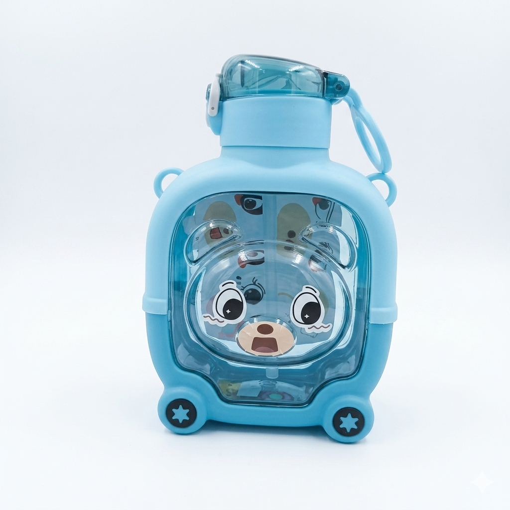 Cute Bear Suitcase Kids Water Bottle