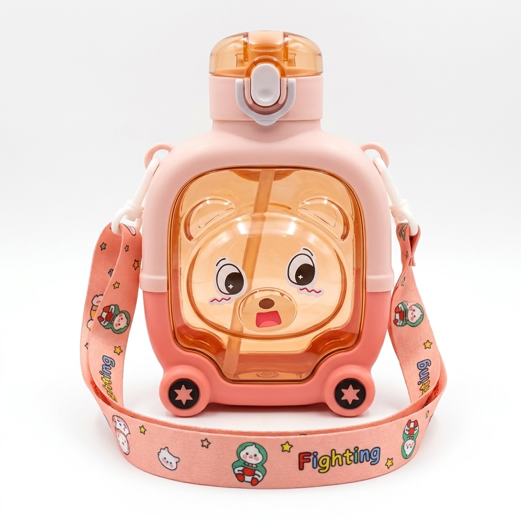Cute Bear Suitcase Kids Water Bottle