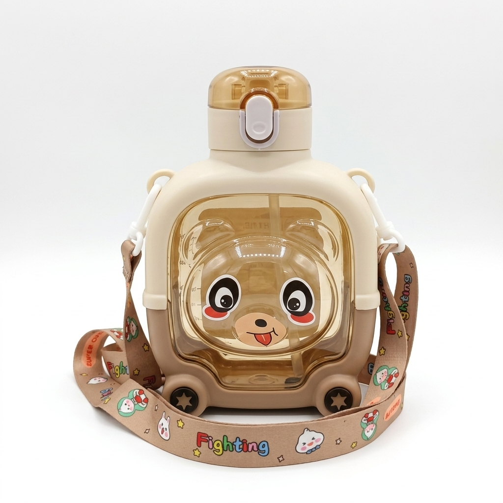 Cute Bear Suitcase Kids Water Bottle