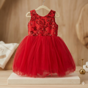 Scarlet Red Sequined Kids' Party Dress (5yrs)
