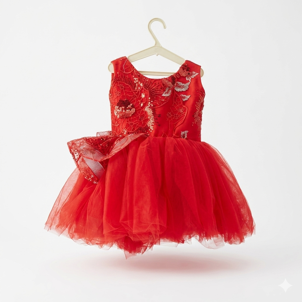 Crimson Red Kids' Sequine Dress (ages 2-3)