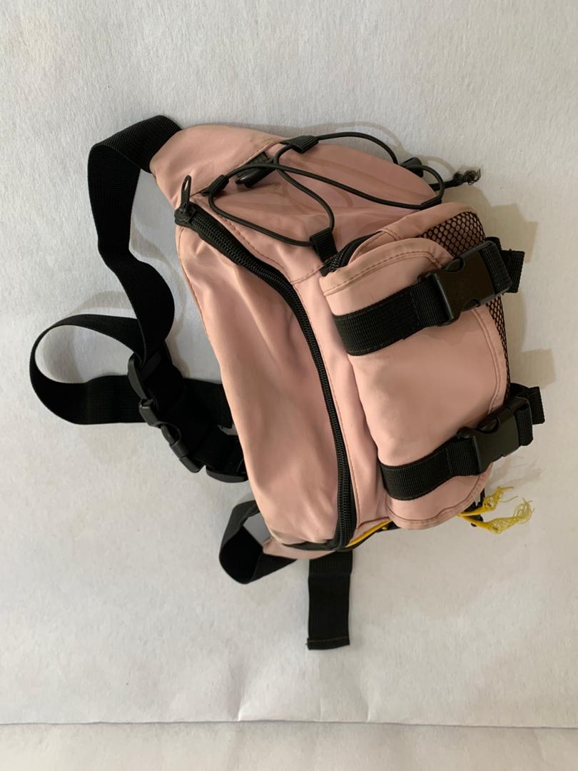 Dusty Pink Multi-Pocket Utility Waist Bag