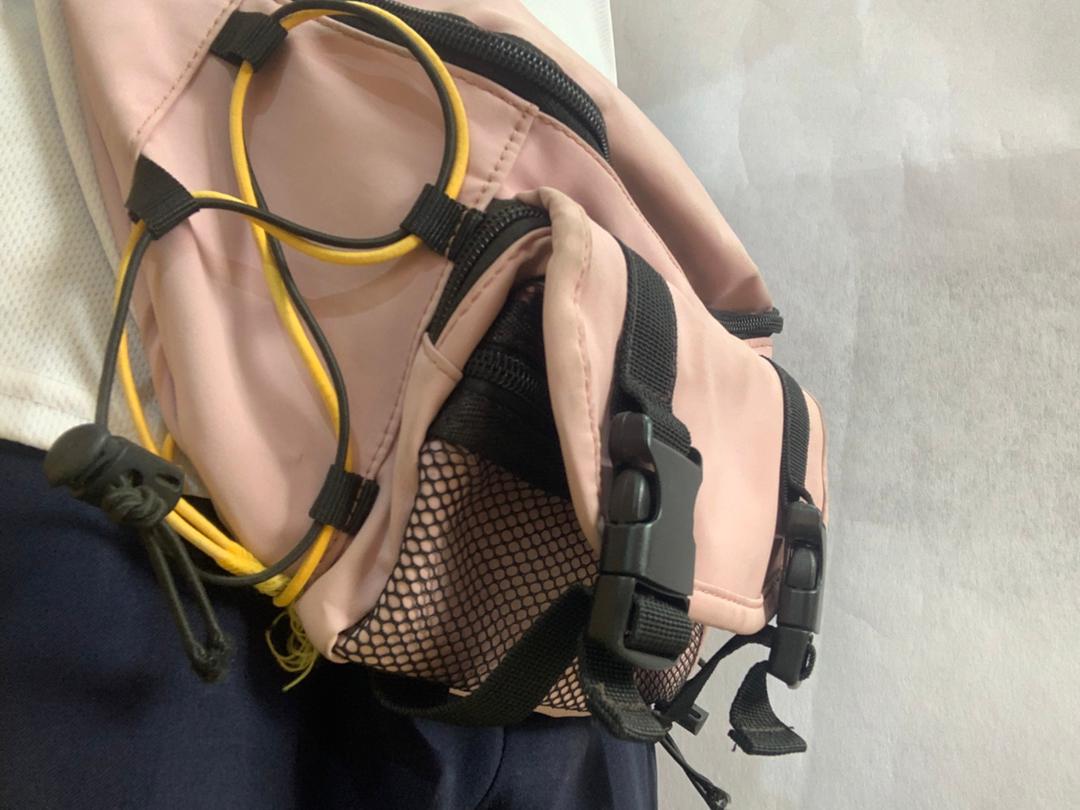 Dusty Pink Multi-Pocket Utility Waist Bag