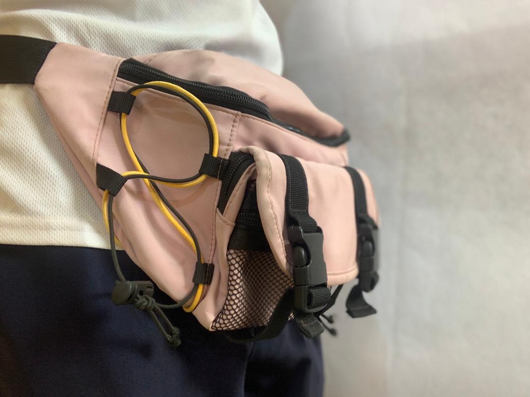 Dusty Pink Multi-Pocket Utility Waist Bag