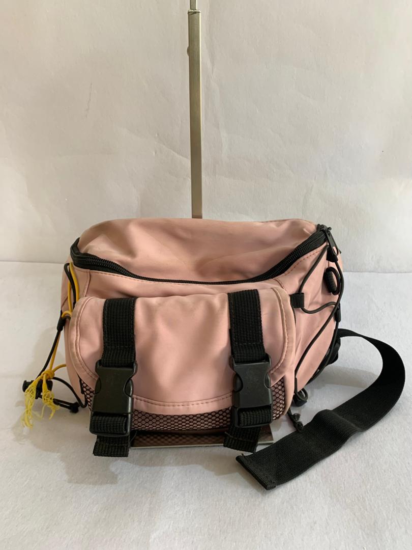 Dusty Pink Multi-Pocket Utility Waist Bag