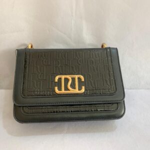 Noir Embossed Monogram Chain Flap Bag