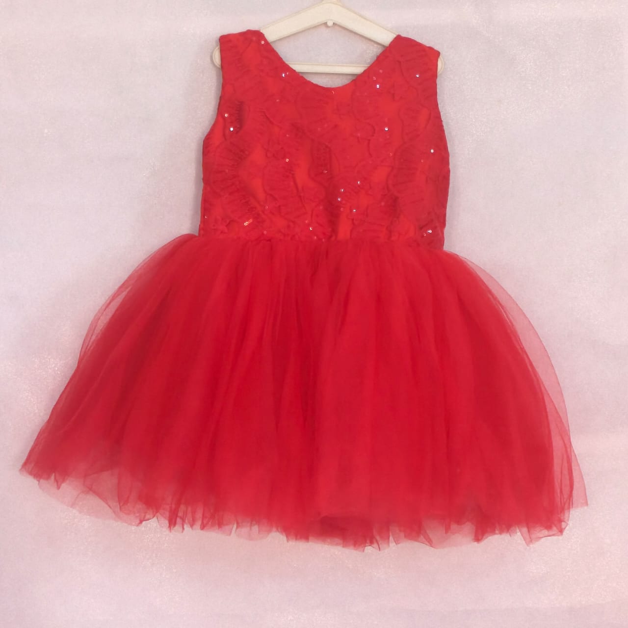 Scarlet Red Sequined Kids' Tulle Dress (ages 4-5)