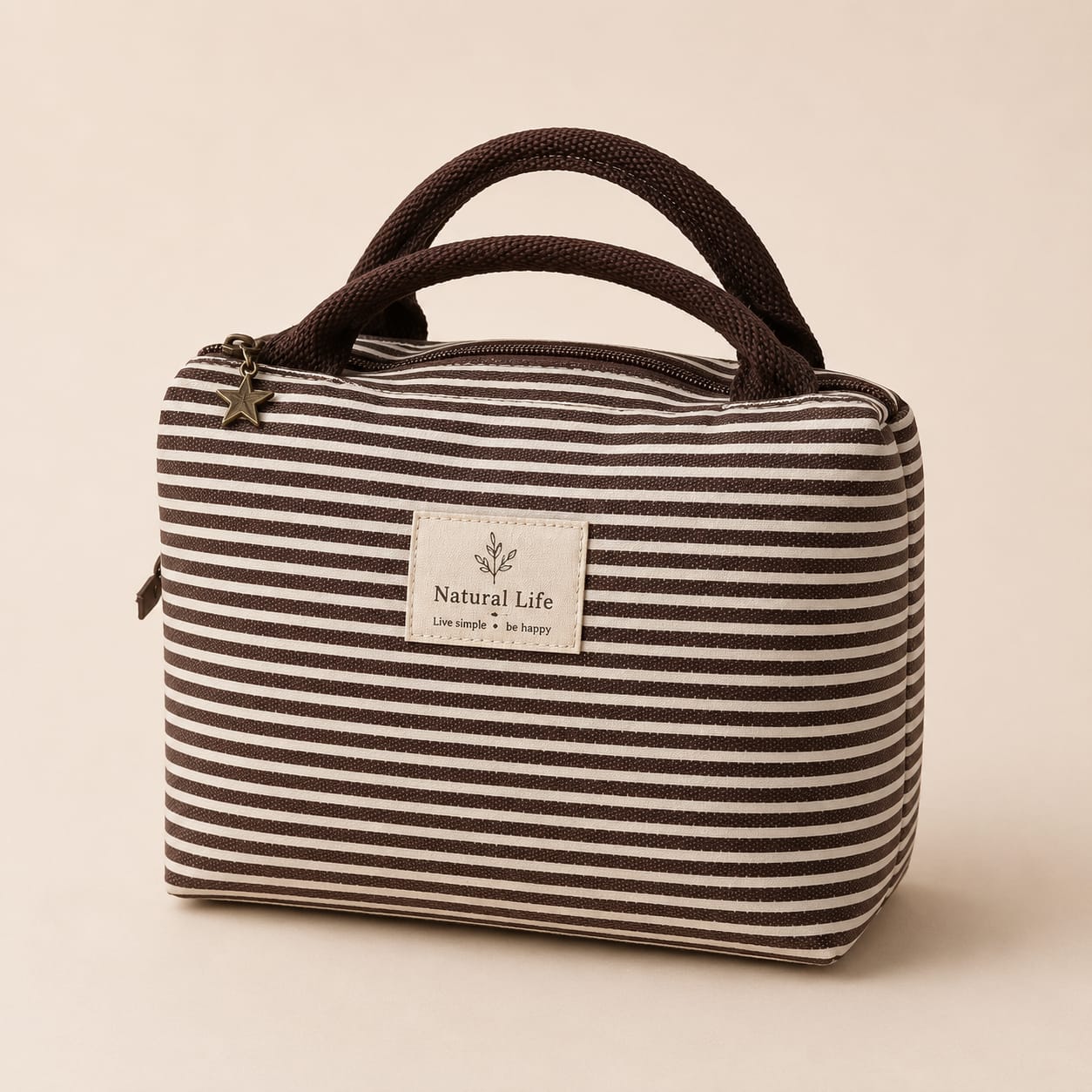 "Natural Life" Striped Insulated Lunch Box & Multi-Purpose Tote