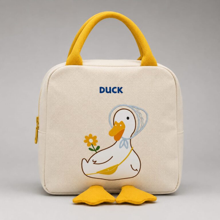 "Cottagecore Duck" Kawaii Insulated Canvas Lunch & Snack Bag