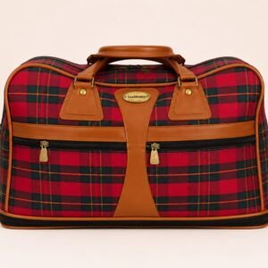 KaZiNoBaZ Premium Red Plaid Travel Duffle Bag
