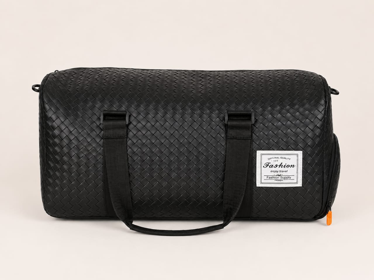 Fashion Supply Woven Texture Travel Duffle Bag