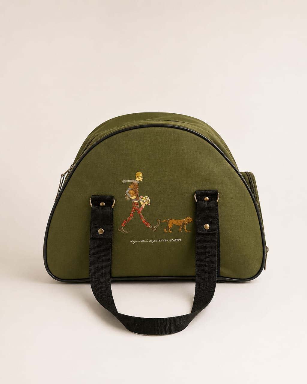 Premium Olive Green Curved Lunch Bag