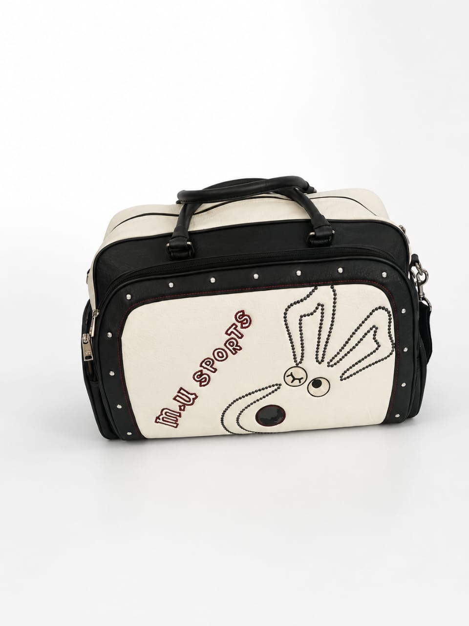 M.U SPORTS Luxury Studded Travel Duffle Bag